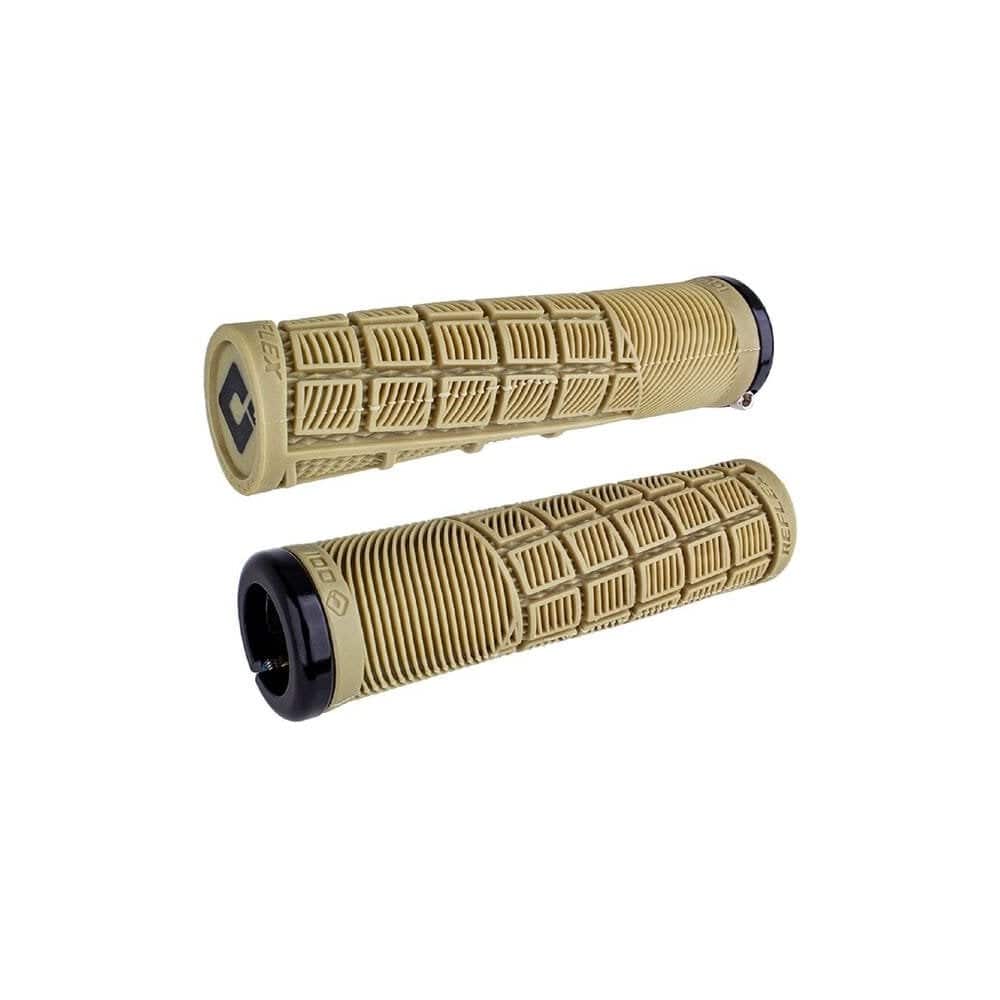 ODI Reflex MTB lock-on handlebar grips with ergonomic design for mountain biking, featuring textured rubber for secure grip.