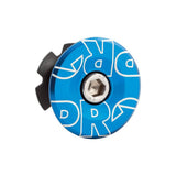 PRO alloy bike top cap with hardened steel bolt and star nut, close-up of component for bicycle steering system.