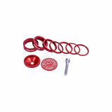 Wheels Manufacturing Pro StackRight headset spacer kit with various spacers for bike headset installation and adjustment.