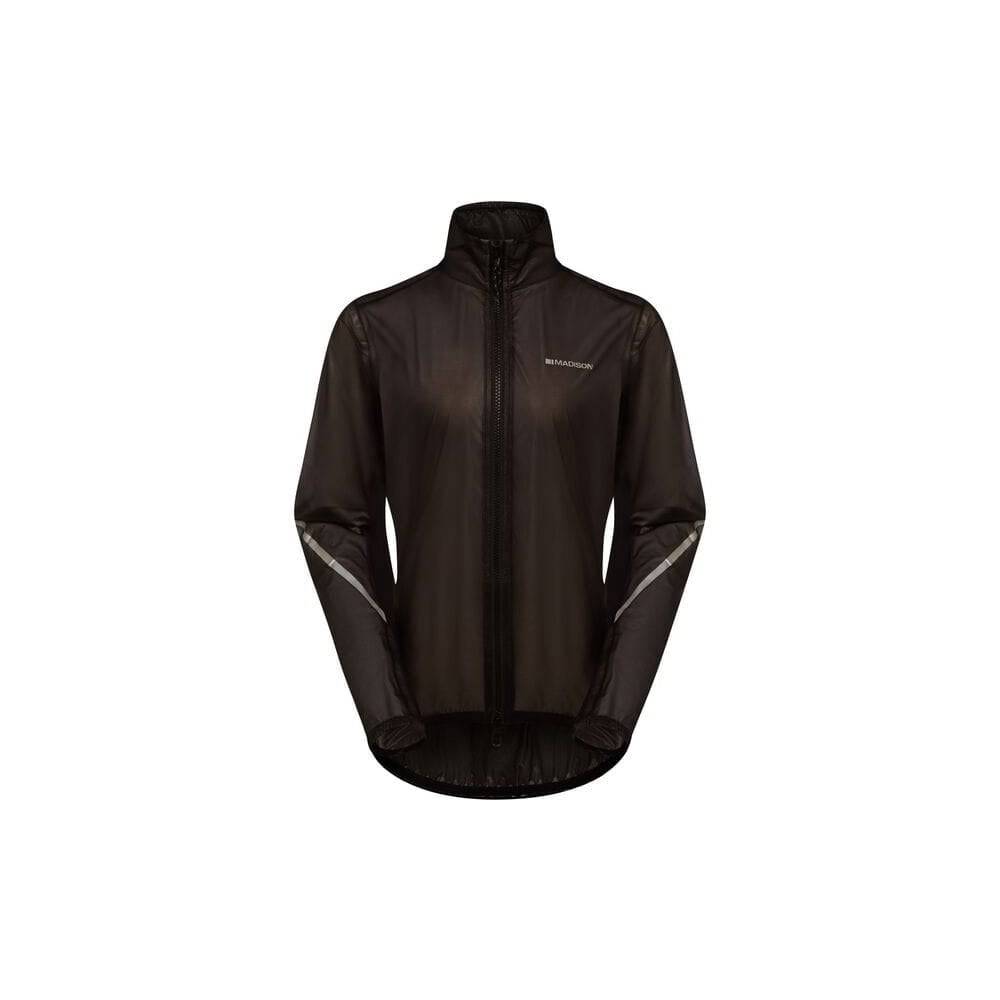 Madison Flux women's waterproof jacket with breathable stretch fabric, 2L ultra-packable design, suitable for outdoor activities.