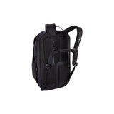 Thule Paramount Commuter Backpack in black with waterproof design, organized compartments, reflective rain cover, 27L capacity.