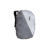 Thule Paramount Commuter Backpack with waterproof design, organized storage, reflective rain cover, 27L capacity, accessories.