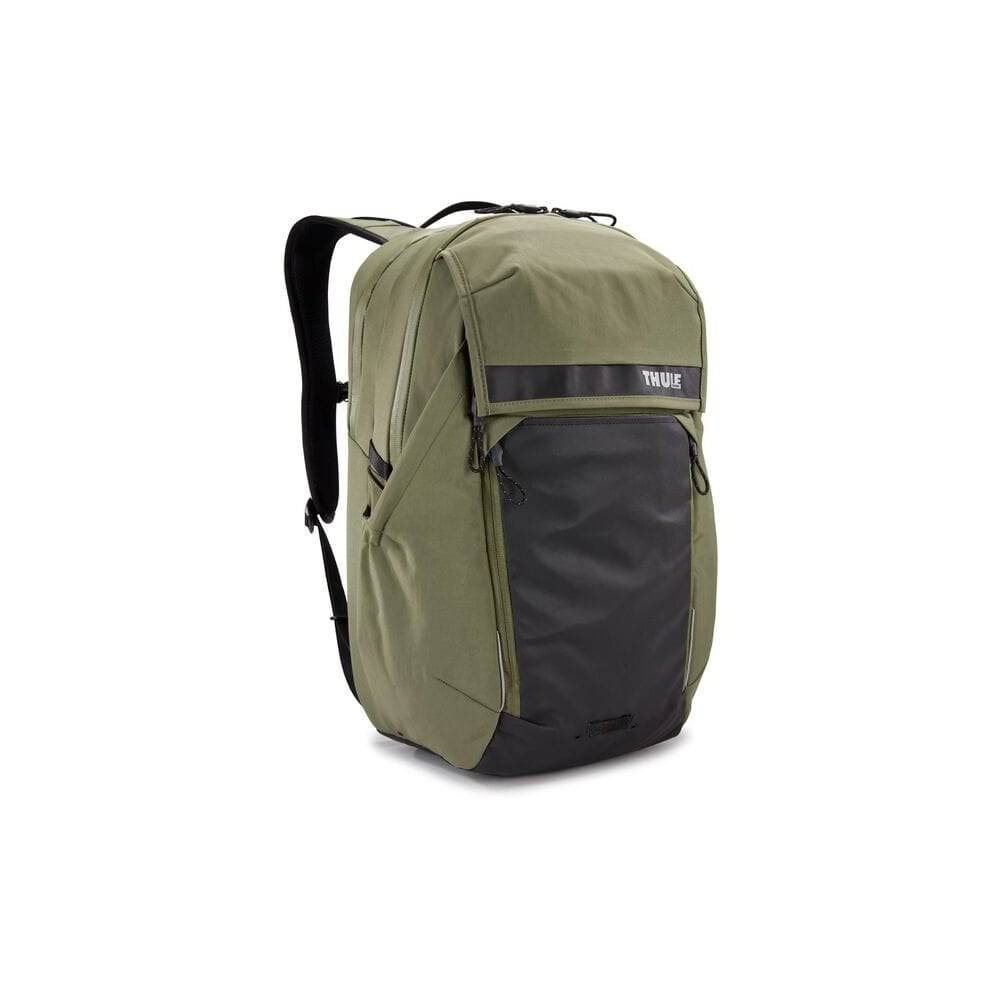 Thule Paramount Commuter Backpack with waterproof fabric, organized storage, reflective rain cover, 27L capacity, accessory backpack