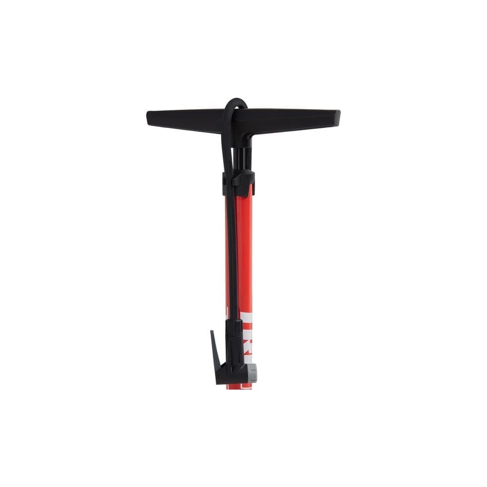 Truflo Easitrax 4 floor pump with auto-select head and pressure gauge, bike tire inflator and accessories.