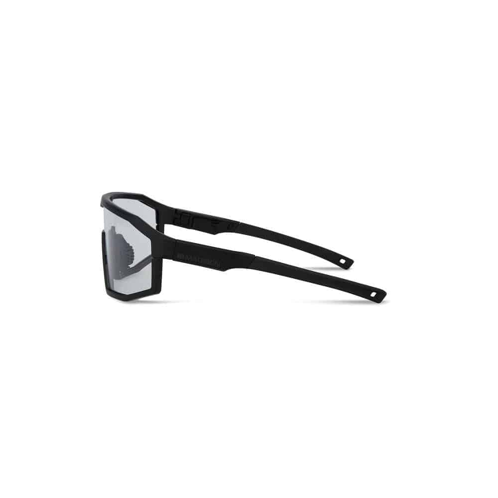 Madison Enigma glasses with photochromatic lenses and RX insert compatibility, showcasing stylish eyewear with versatile features.