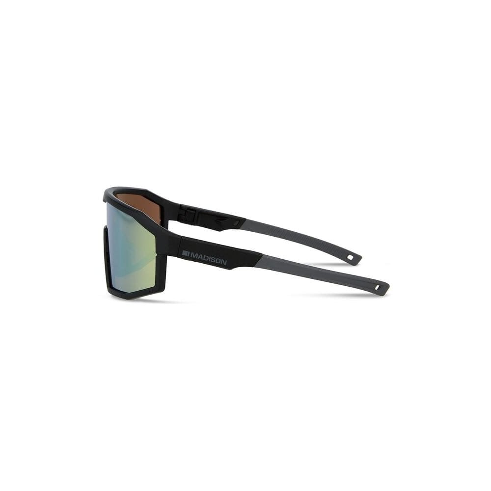 Madison Eyewear Enigma sunglasses with interchangeable lenses and RX insert compatibility, showcasing stylish frame and lenses.