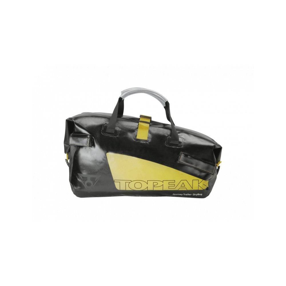 Topeak Journey trailer with waterproof drybag and SlideLock for 26-700c bikes, bike accessories for cargo transport.