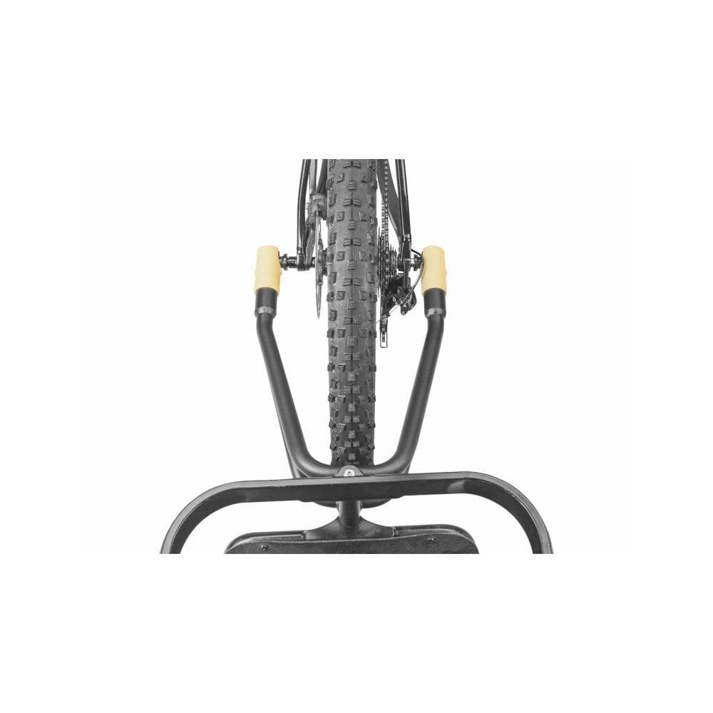 Topeak Journey Trailer attached to a bicycle with waterproof drybag and SlideLock for 26-inch or 700c bikes.