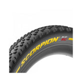 Pirelli Scorpion XC RC Lite MTB tire 29x2.40 with yellow sidewalls, tubeless ready, suitable for mountain biking.