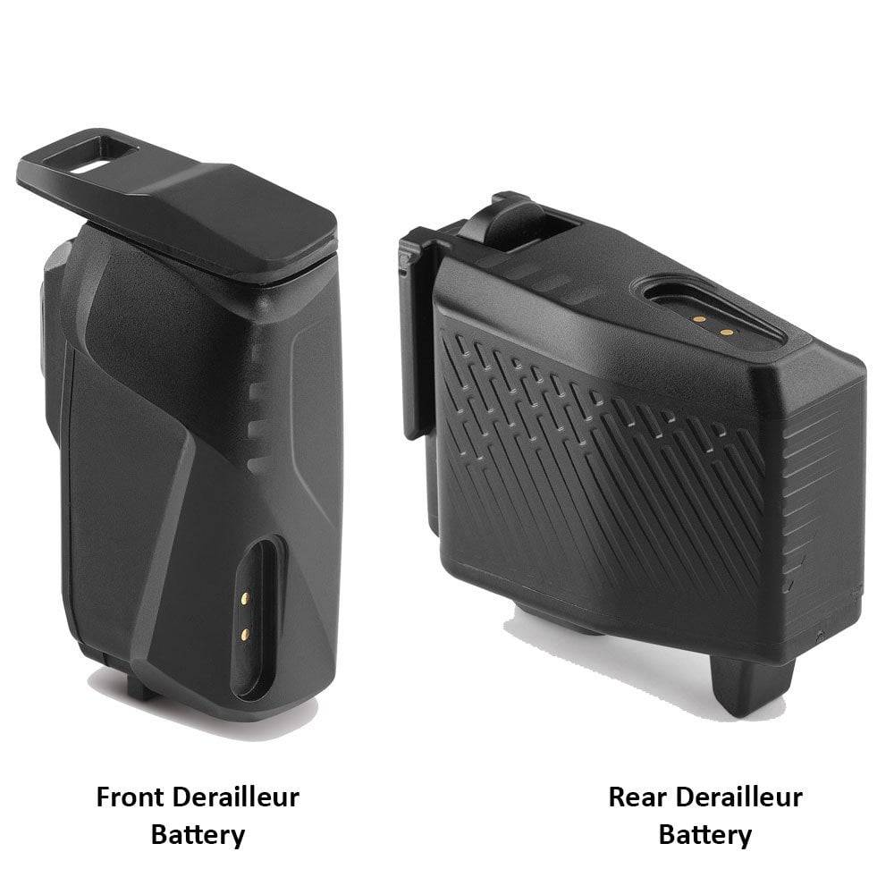 Campagnolo Super Record 12x wireless battery and cables for bicycle components with fast charging capability.