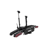 Thule Epos 2-bike towball carrier with 13-pin connector, designed for secure bike transport on vehicle hitch.