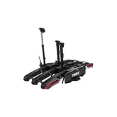 Thule Epos 3-bike towball carrier with 13-pin connector for secure bike transport on vehicle hitch.