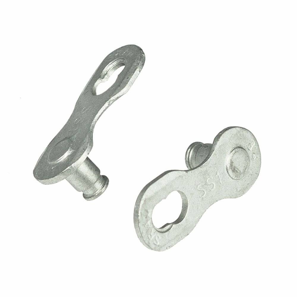 SRAM Powerlock Silver chain connector for 1-speed PC1 chains, 4-pack, bicycle component accessory with metal link.