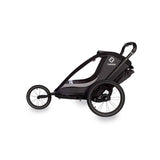 Hamax Cocoon Twin child bike trailer and stroller with brake, featuring a durable frame and comfortable seating for two children.