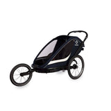 Hamax Breeze twin child bike trailer with stroller conversion, safety features, and durable design for family cycling adventures.