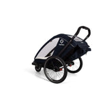 Hamax Breeze twin child bike trailer with stroller conversion, safety features, and durable design for family biking adventures.