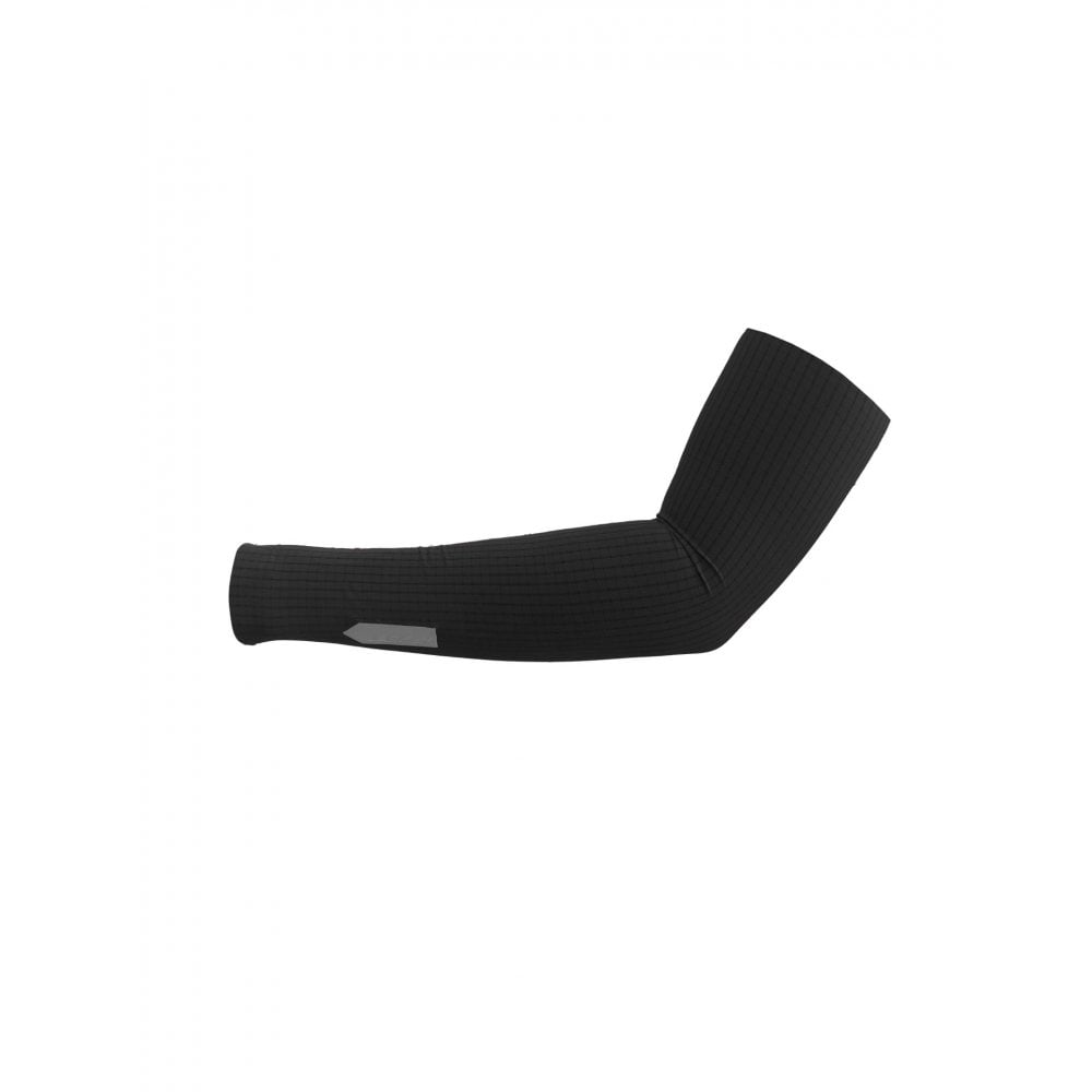 Q36.5 Pinstripe PRO arm warmers for cycling, lightweight UV protection, breathable clothing cover for arms, black with pinstripe design