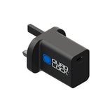 Quad Lock 30W USB-C power adaptor UK standard Type G fast charger with compact design and foldable plug for convenient use.