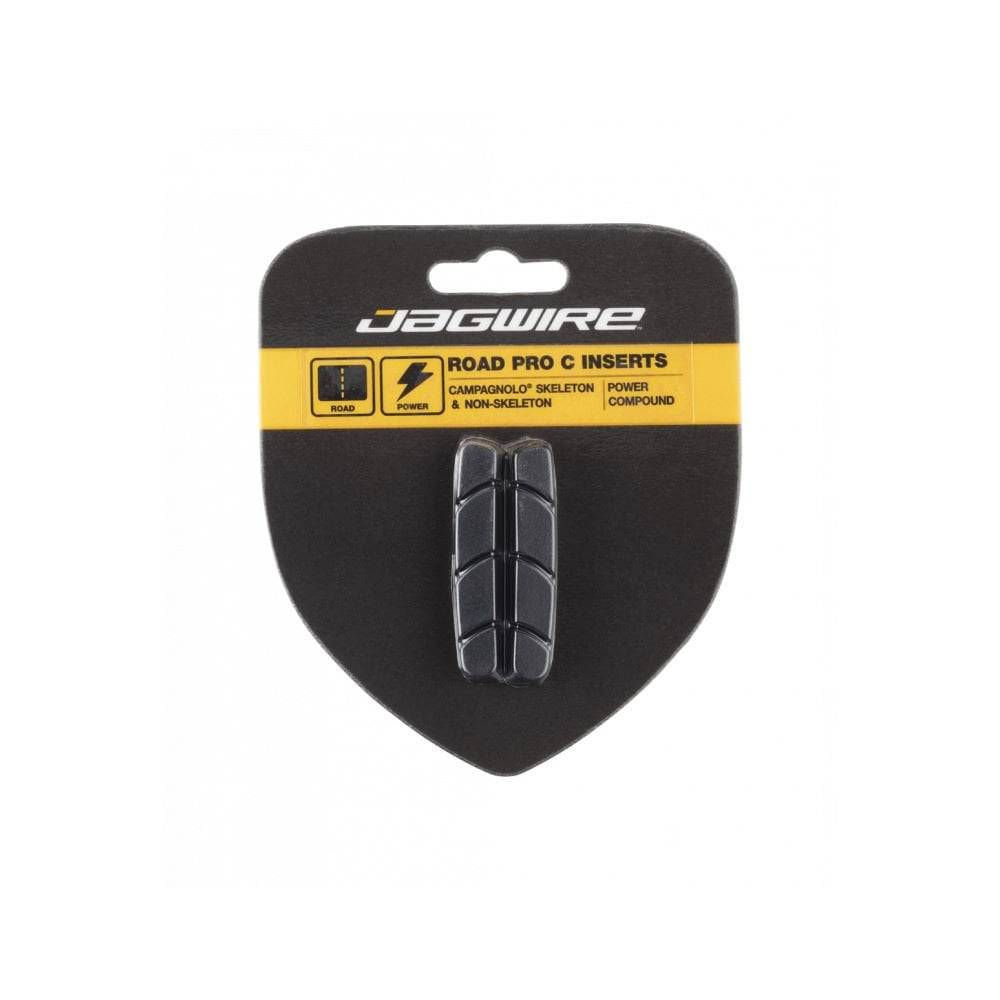 Jagwire Road Sport C Insert Brake Pads in black for road bikes, compatible with SRAM, Shimano, and Campagnolo components.