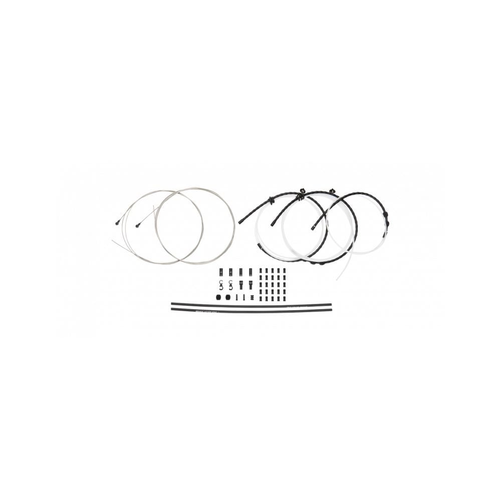 Jagwire Elite Link Road Bike Brake Cable Kit with aluminum link housing, including cables and components for bike braking system.