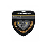 Jagwire Elite Link road bike brake cable kit with aluminum link housing, showing cables and housing components.