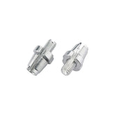 Set of 10 silver Jagwire alloy M7 adjusting barrels for bike cable tension adjustment, components for smooth gear and brake cable operation.