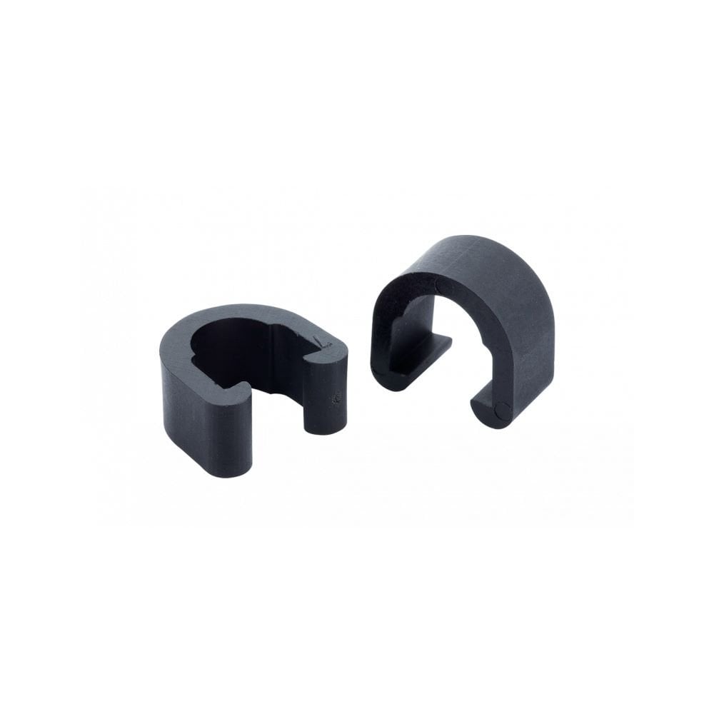 Jagwire C-Clip housing guides and cable clips for bike frame, bike components and accessories, black plastic and metal construction.