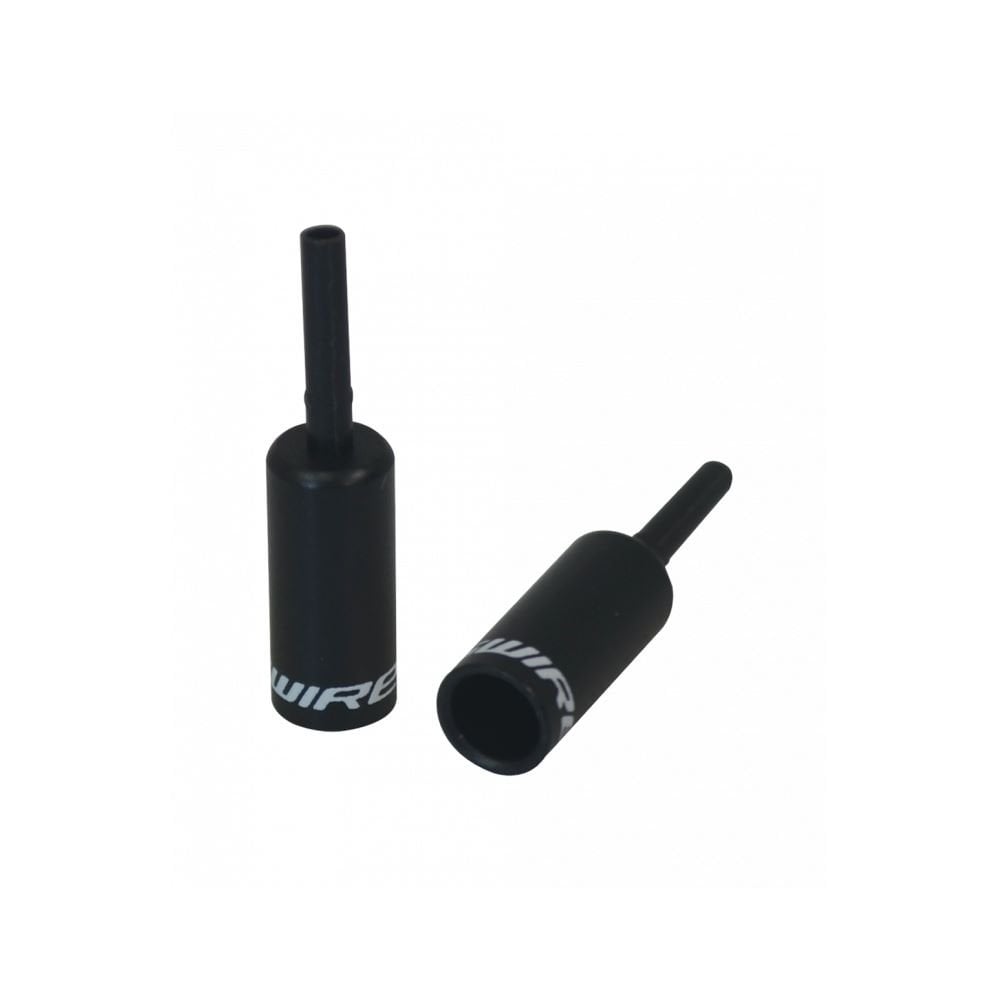 Jagwire black lined end caps for 5mm brake cables, set of 50, protective components for bike brake cable ends.