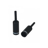 Jagwire black lined end caps for 5mm brake cables, set of 50, protective components for bike brake cable ends.