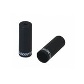 Jagwire 3mm dropper cable end caps in open alloy black, set of 50 for bike components, preventing cable fraying and damage