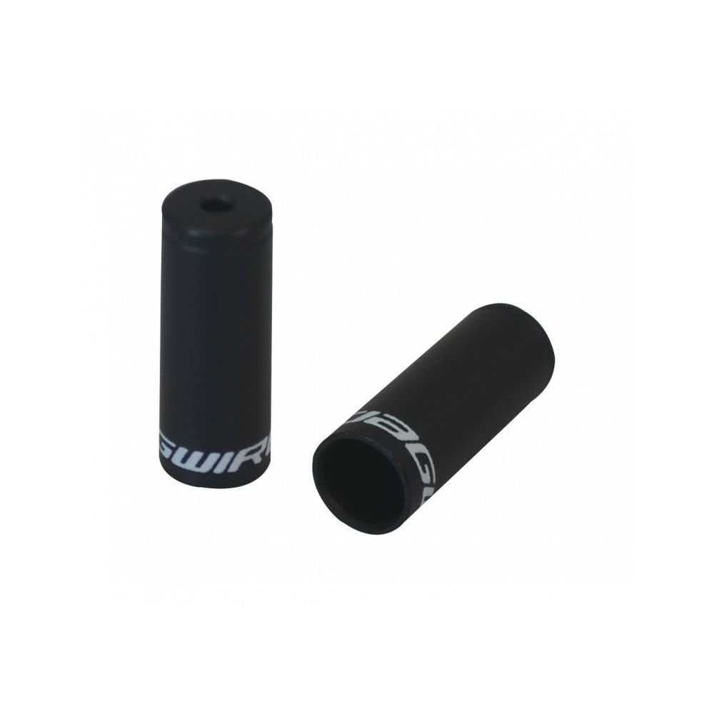 Jagwire 4mm black alloy open end caps for shift cables, set of 50, designed to ensure smooth gear shifting performance.