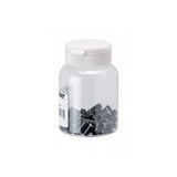 Jagwire 4mm black alloy open end caps for shift cables, pack of 50, designed to ensure smooth cable performance on bikes.