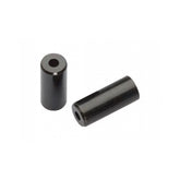 Jagwire black brass open end caps for 4mm shift cables, set of 50, used to secure and protect bike gear shift cables.