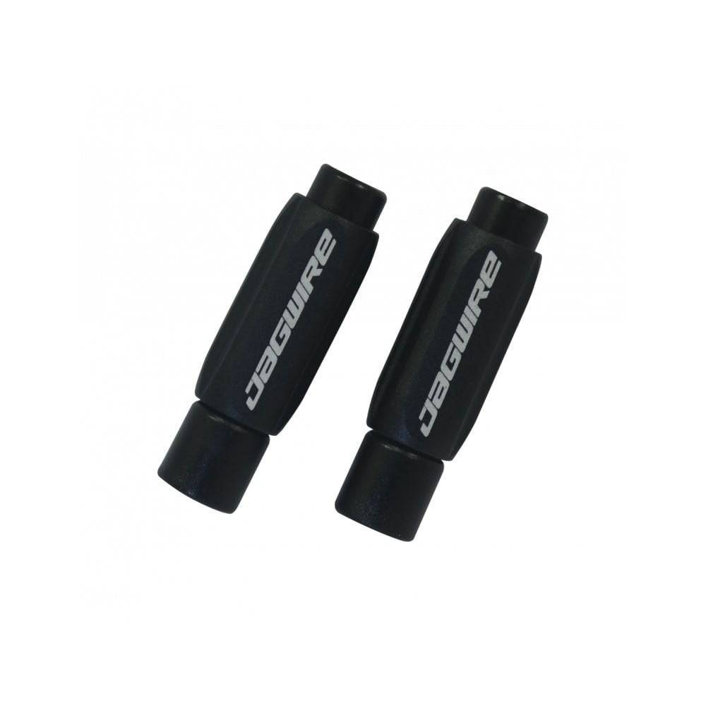 Jagwire Pro Inline Index Adjuster 5mm brake cable tuner in black, shown with components for bike brake cable adjustment.