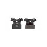 Jagwire Elite cooling disc brake pads for Shimano MTB, black, showcasing the component's design for older mountain bike models.