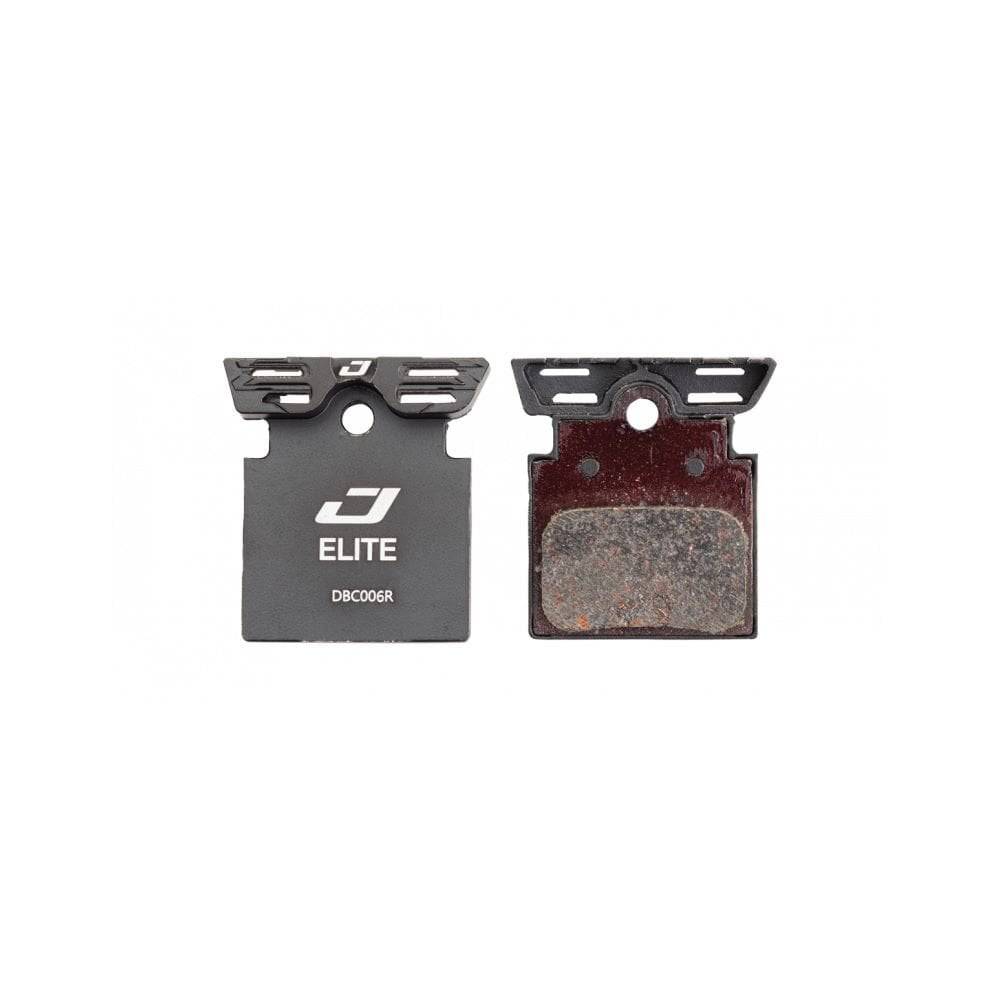 Jagwire Elite Cooling Disc Pads for Shimano road bike brakes in black, high-performance bicycle components.