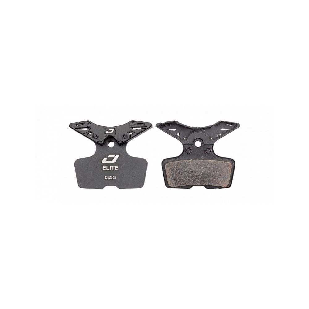 Jagwire Elite Cooling Disc Pads for SRAM Code RSC and R brakes, showing detailed brake pad components and cooling features.