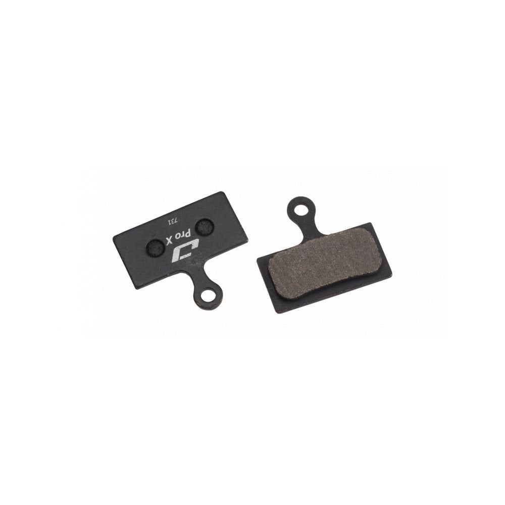 Jagwire Pro Extreme Sintered Disc Brake Pads for Shimano and RideRever systems, shown with metal backing and brake pad material.