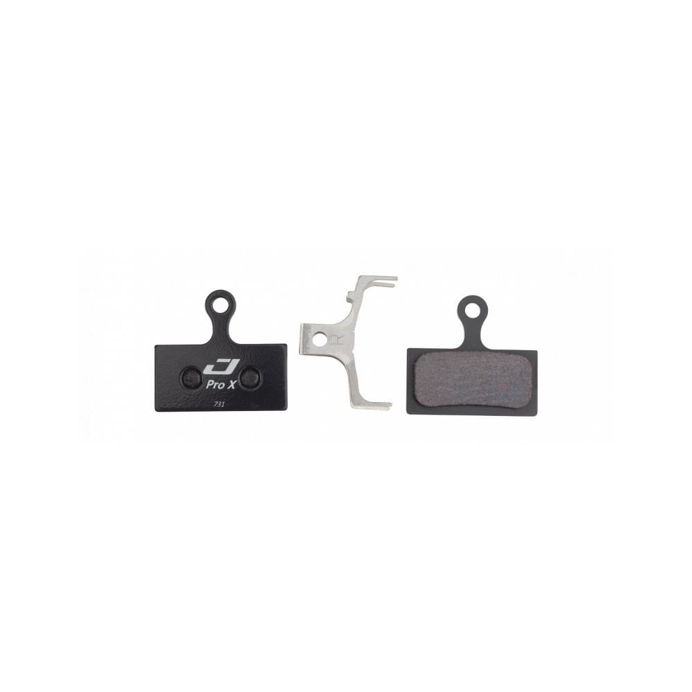 Jagwire Pro Extreme Sintered Disc Brake Pads for Shimano and RideRever bike brake systems, close-up view of the components.