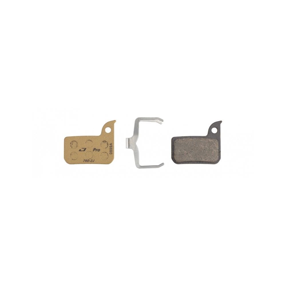 Jagwire Pro semi-metallic disc brake pads for SRAM Road eTap bike braking systems, outdoor bike component close-up.