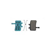 Jagwire Sport Organic disc brake pads for Avid BB7 and Juicy Blue Sport mountain bike brake systems, showing the pad design.