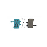 Jagwire Sport Organic disc brake pads for Avid BB7 and Juicy Blue Sport mountain bike brake systems, showing the pad design.