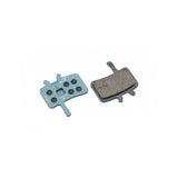Jagwire Sport Organic disc brake pads for Avid BB7 and Juicy Blue Sport mountain bike brake systems, showing the pad design.