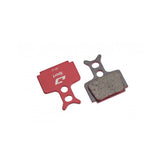 Jagwire Sport semi-metallic disc brake pads for Formula Cura and R1R mountain bike brake systems, showing the brake pad components.