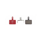 Jagwire Sport semi-metallic disc brake pads for Shimano and Promax systems, red color, bicycle brake components.