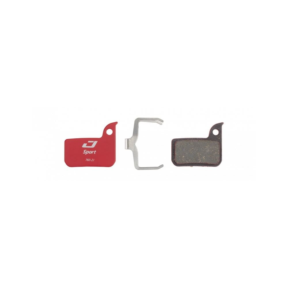 Jagwire Sport semi-metallic disc brake pads for SRAM Road eTap Red Sport bicycle components, shown with mounting surface and branding