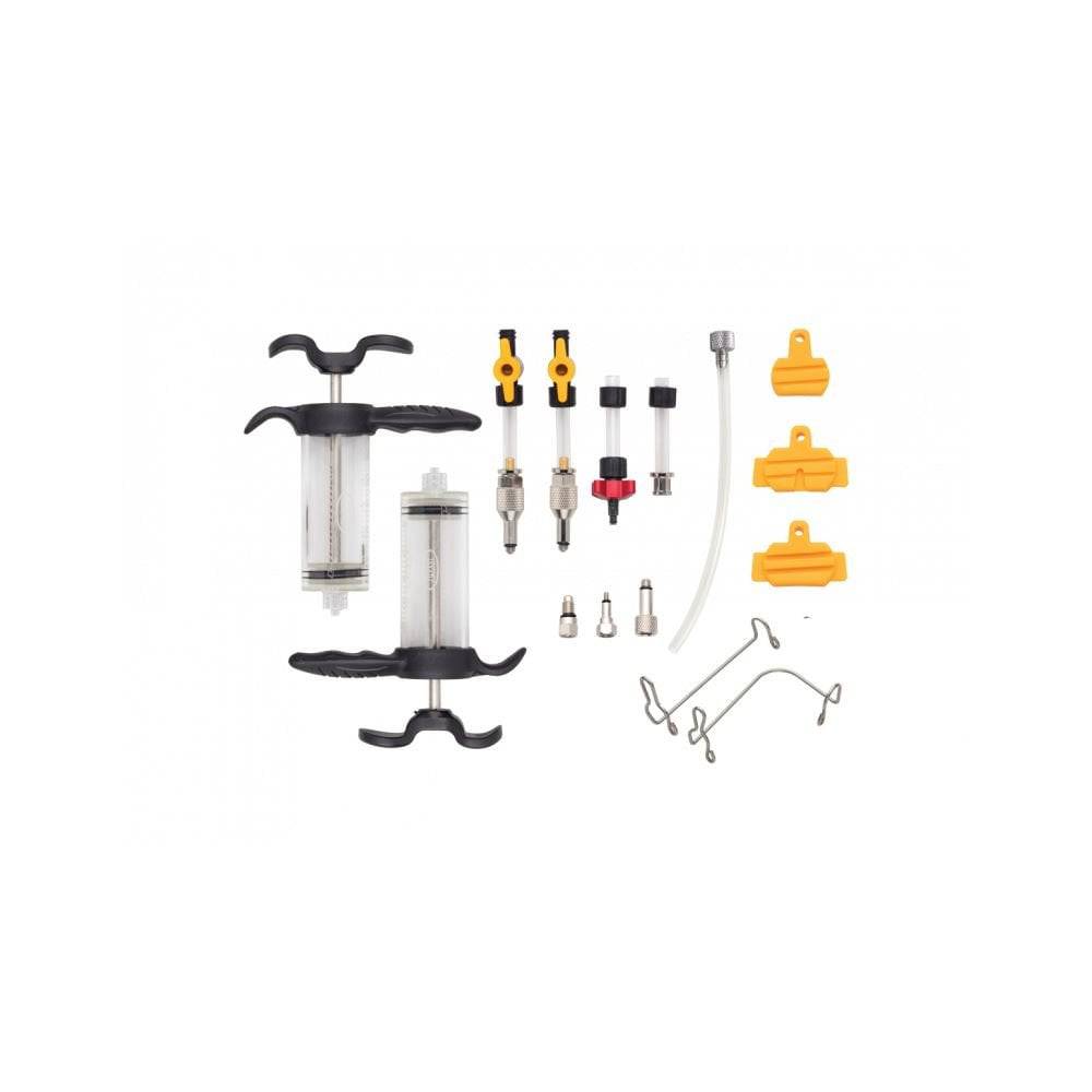 Jagwire Elite DOT Hydraulic Disc Brake Bleed Kit in black with deluxe case, designed for workshop use.
