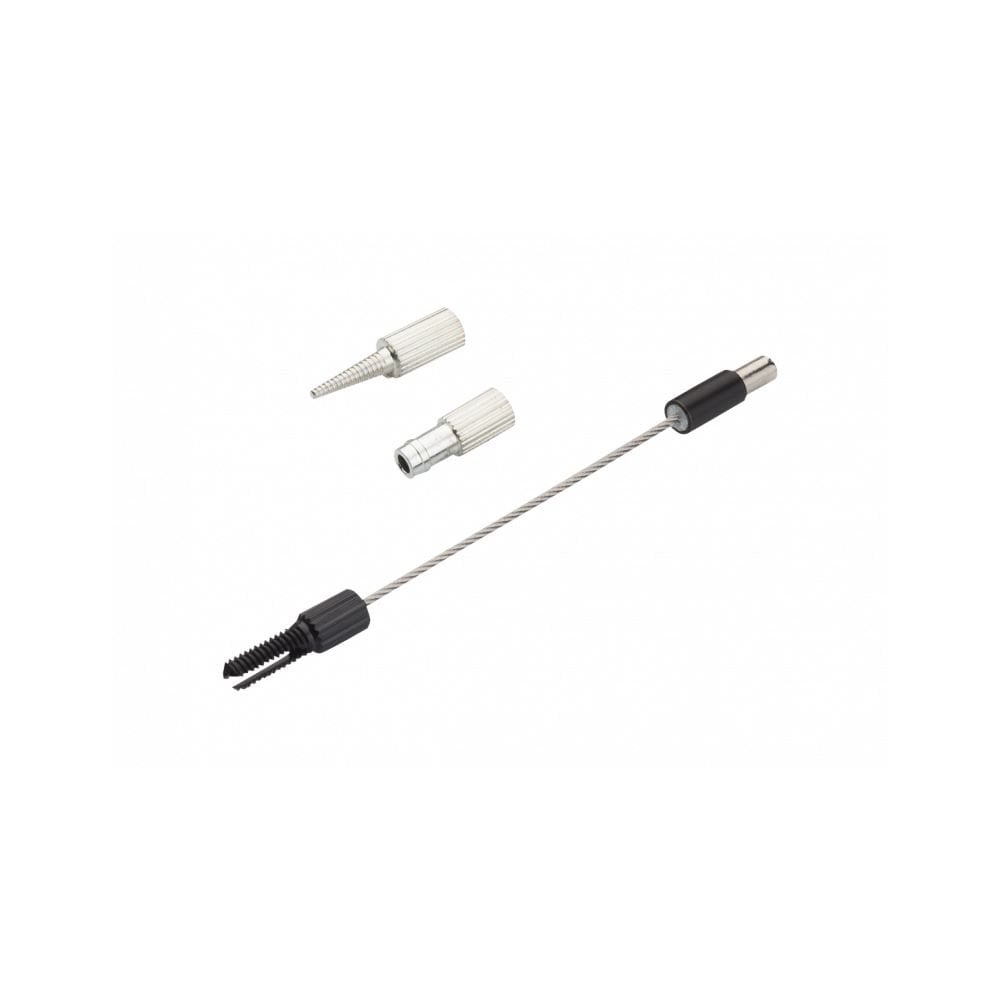 Jagwire black replacement fittings for Pro internal routing tool, including cable, hose, and Di2 adapters, for bike workshop use.