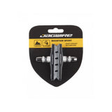 Jagwire Mountain Sport brake pads for SRAM and Shimano MTB bikes, designed for wet weather braking performance.