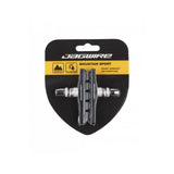 Jagwire Mountain Sport brake pads for SRAM and Shimano MTB bikes, designed for wet weather braking performance.